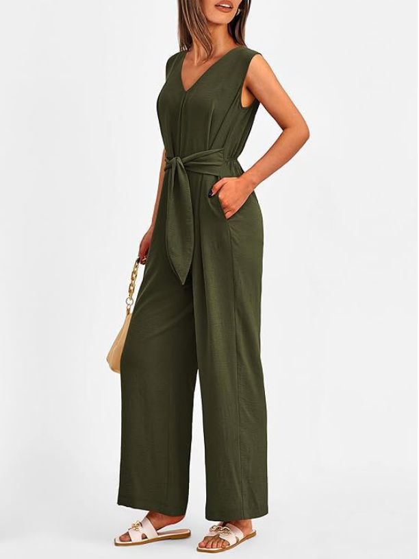 Gladys | Elegante Mouwloze Jumpsuit met Wijde Pijpen