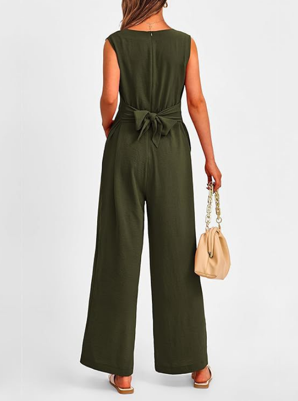 Gladys | Elegante Mouwloze Jumpsuit met Wijde Pijpen