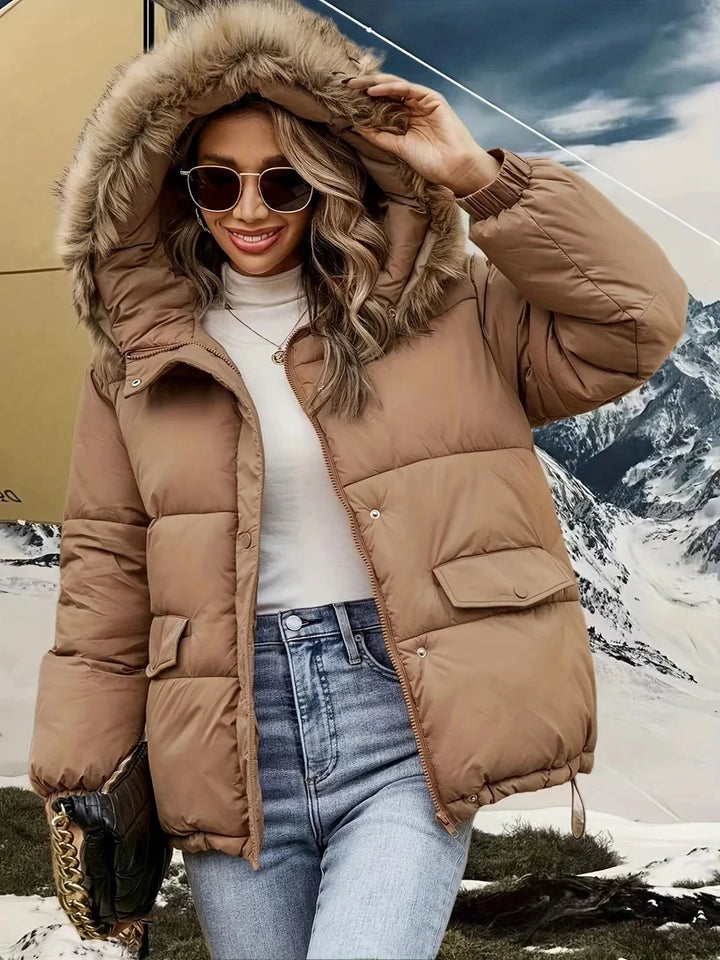 Isabel - Puffer Winterjas met Kunstbont voor Dames