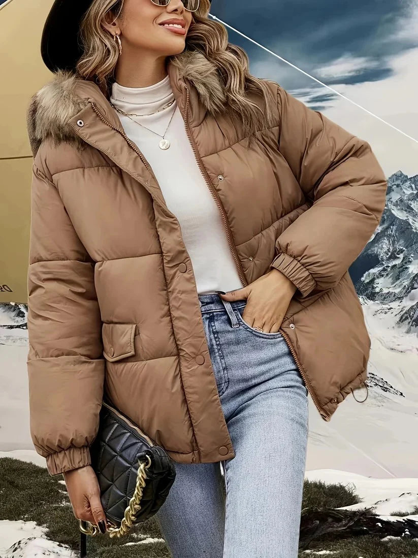 Isabel - Puffer Winterjas met Kunstbont voor Dames