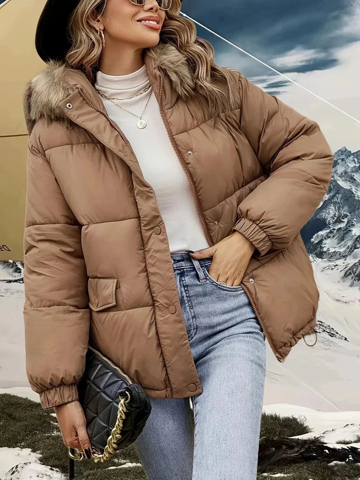 Isabel - Puffer Winterjas met Kunstbont voor Dames