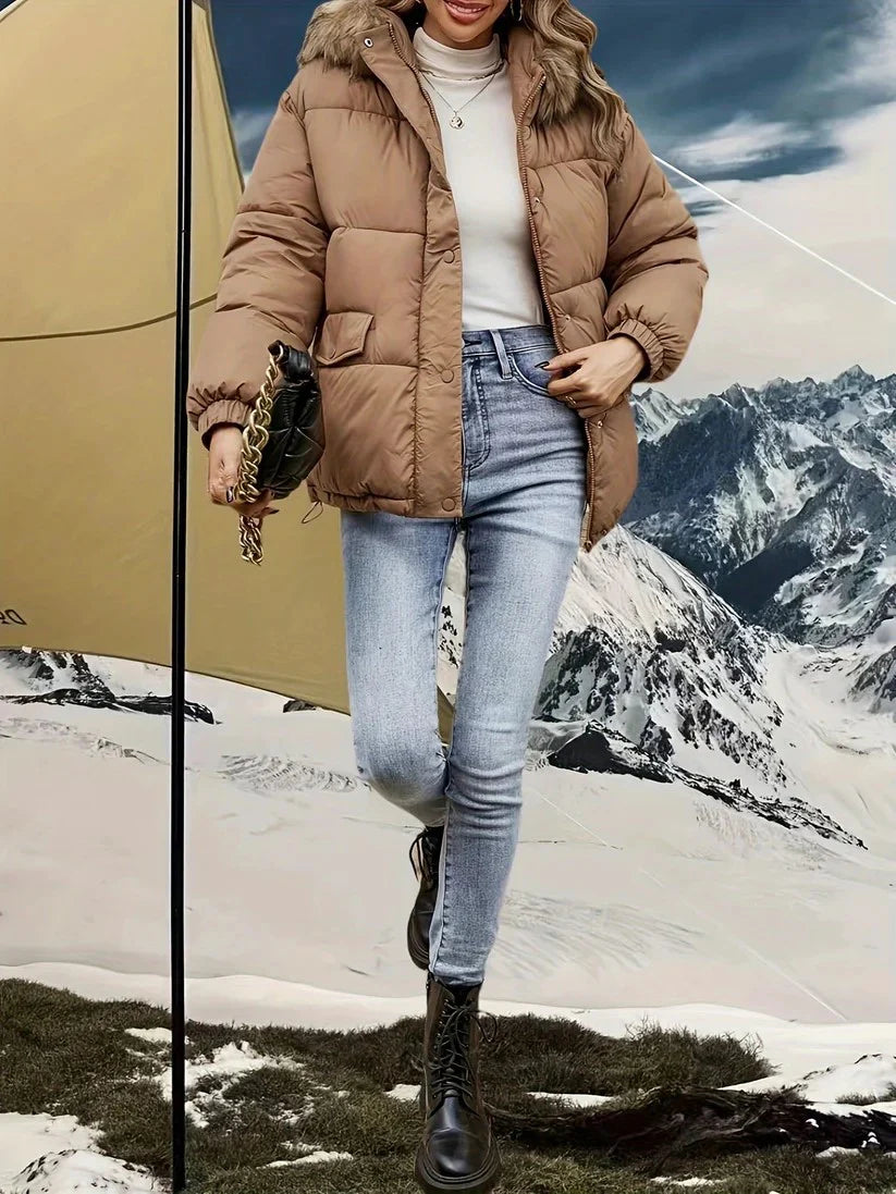 Isabel - Puffer Winterjas met Kunstbont voor Dames