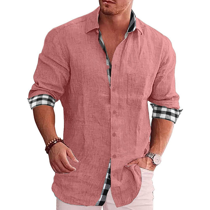 Heren Overhemd – Slim Fit – Lange Mouw – Natuurlijke Stoffen – Geruit Detail