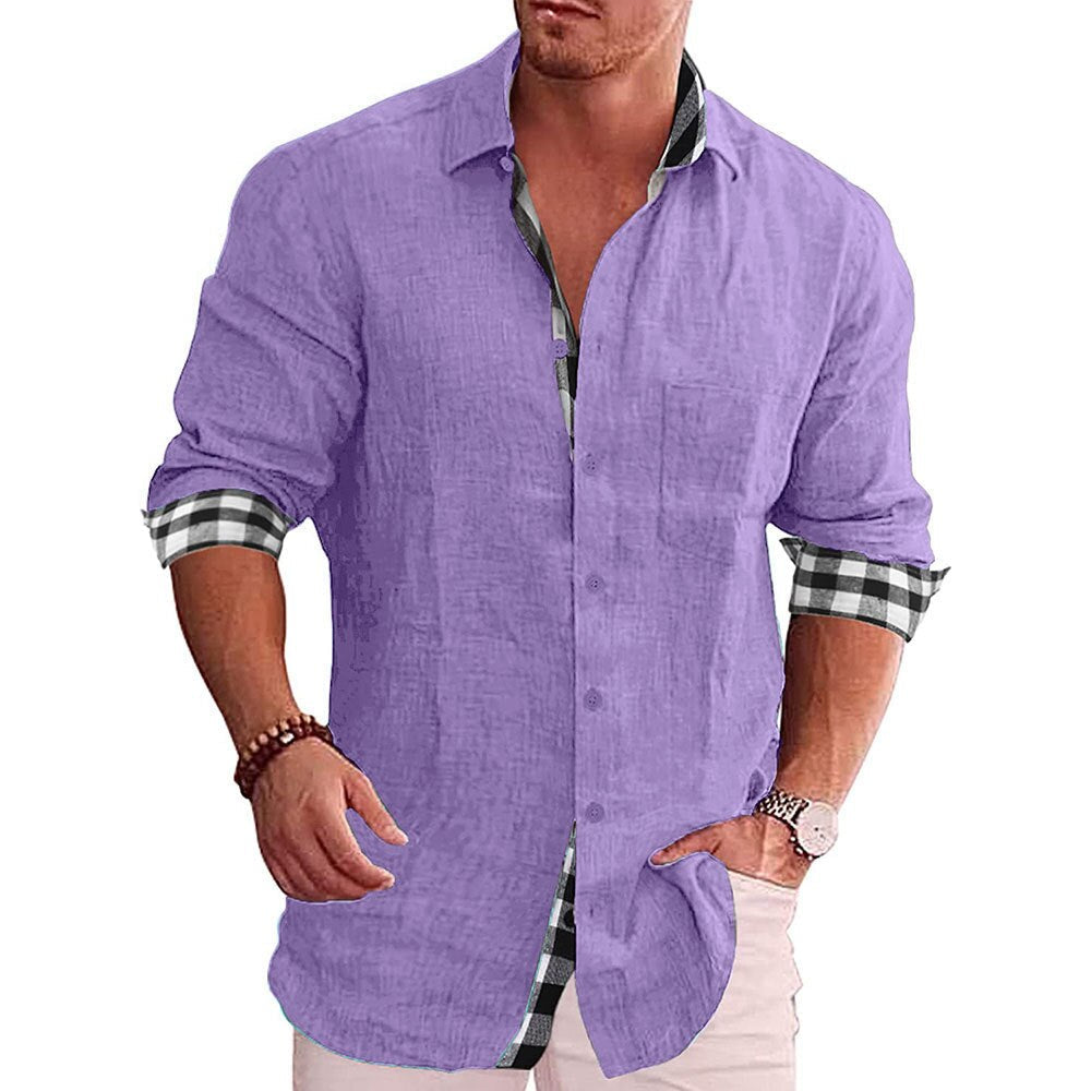 Heren Overhemd – Slim Fit – Lange Mouw – Natuurlijke Stoffen – Geruit Detail