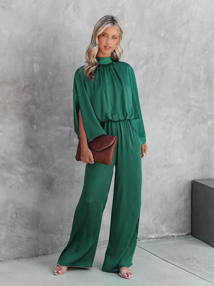 Lira – Elegante Jumpsuit met Hoge Kraag voor Dames