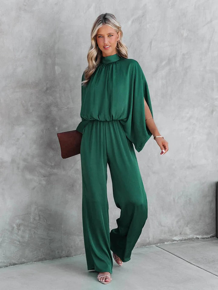 Lira – Elegante Jumpsuit met Hoge Kraag voor Dames