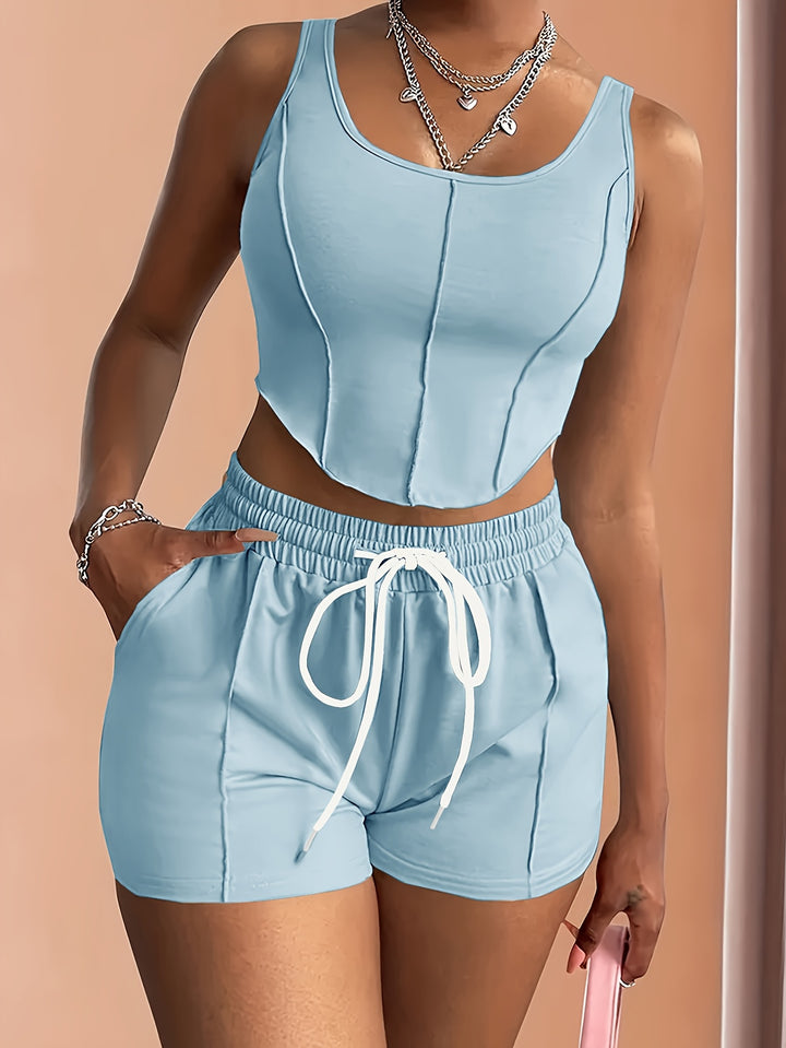 Mariz | Zomer Sportieve Set voor Vrouwen - Mouwloze Top en Korte Broek Set