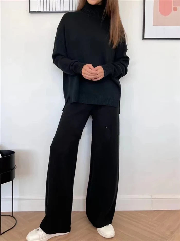 Märta – Comfortabele Broek en Coltrui Set voor Dames