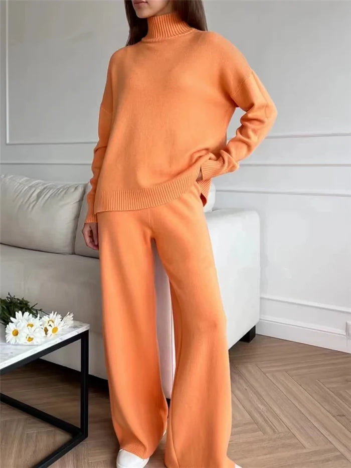 Märta – Comfortabele Broek en Coltrui Set voor Dames