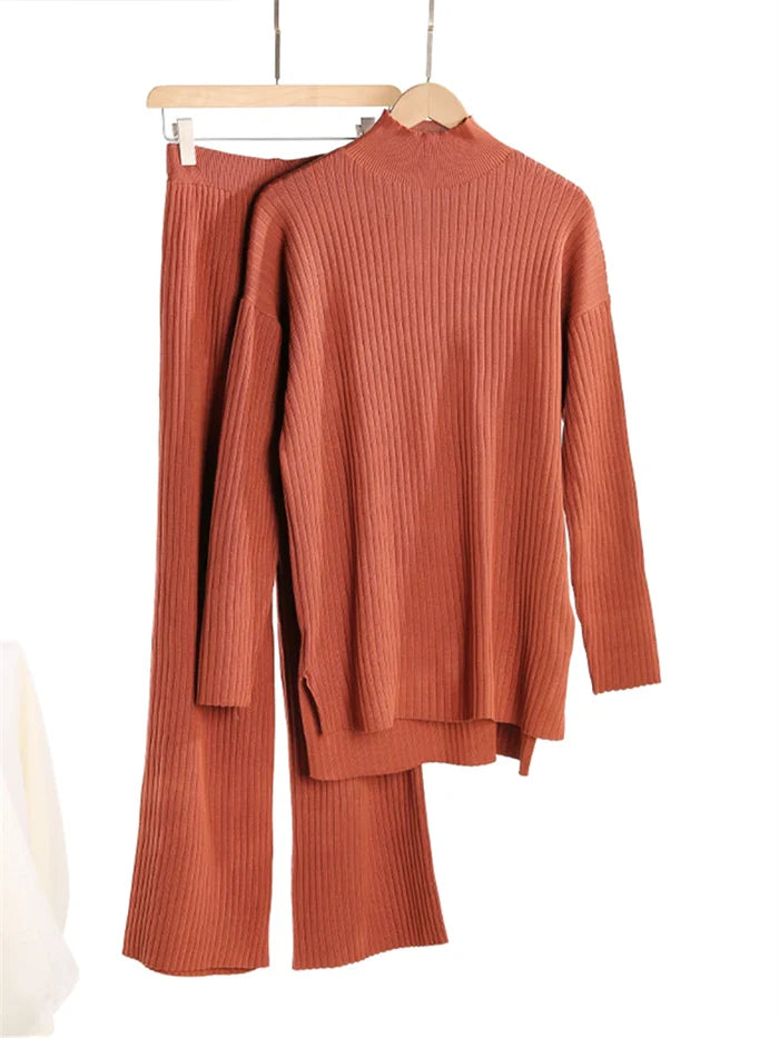 Märta – Comfortabele Broek en Coltrui Set voor Dames