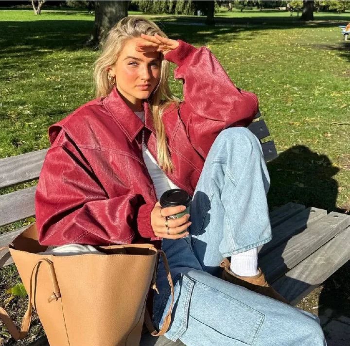 Sabrina Oversized Leren Jas