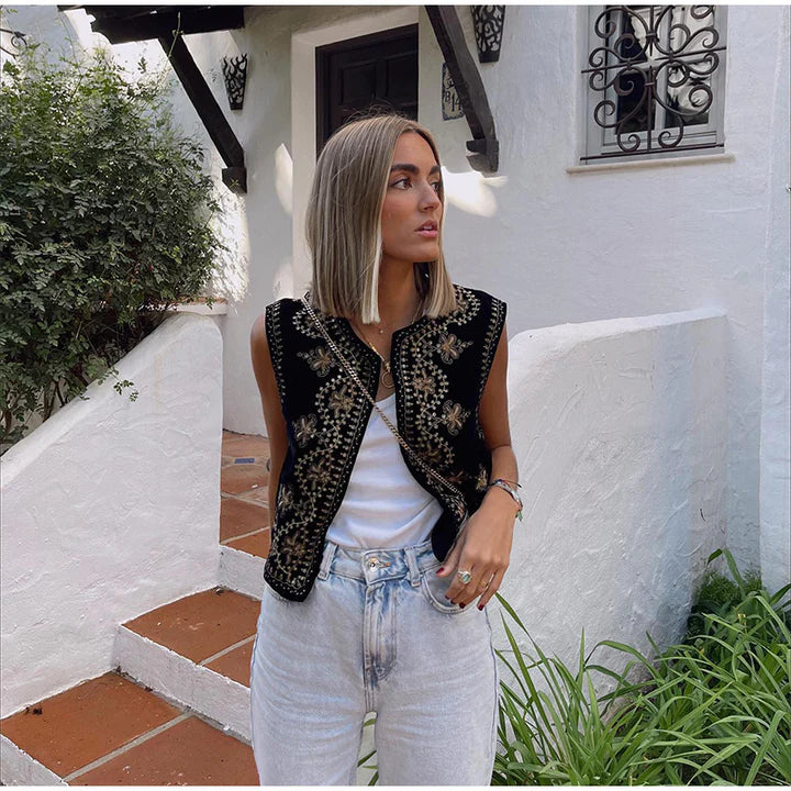 Sofia | Geborduurd Gilet