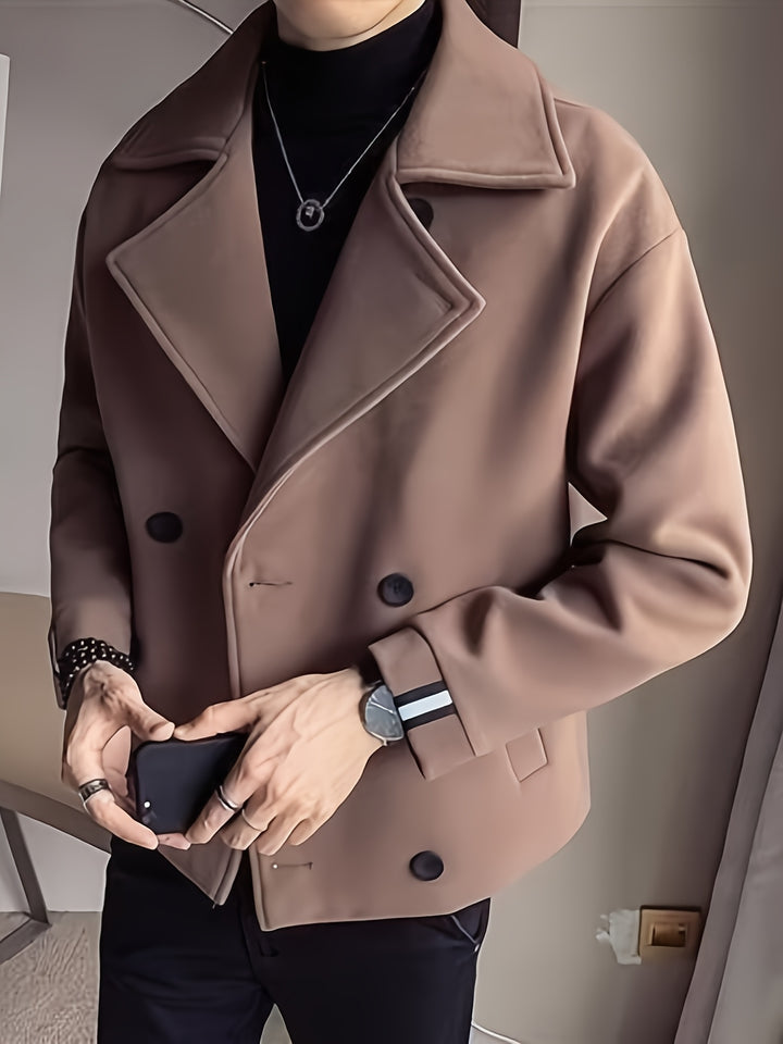 Gabriel | Korte Stijlvolle Trenchcoat met Dubbele Rijen Knoopsluiting