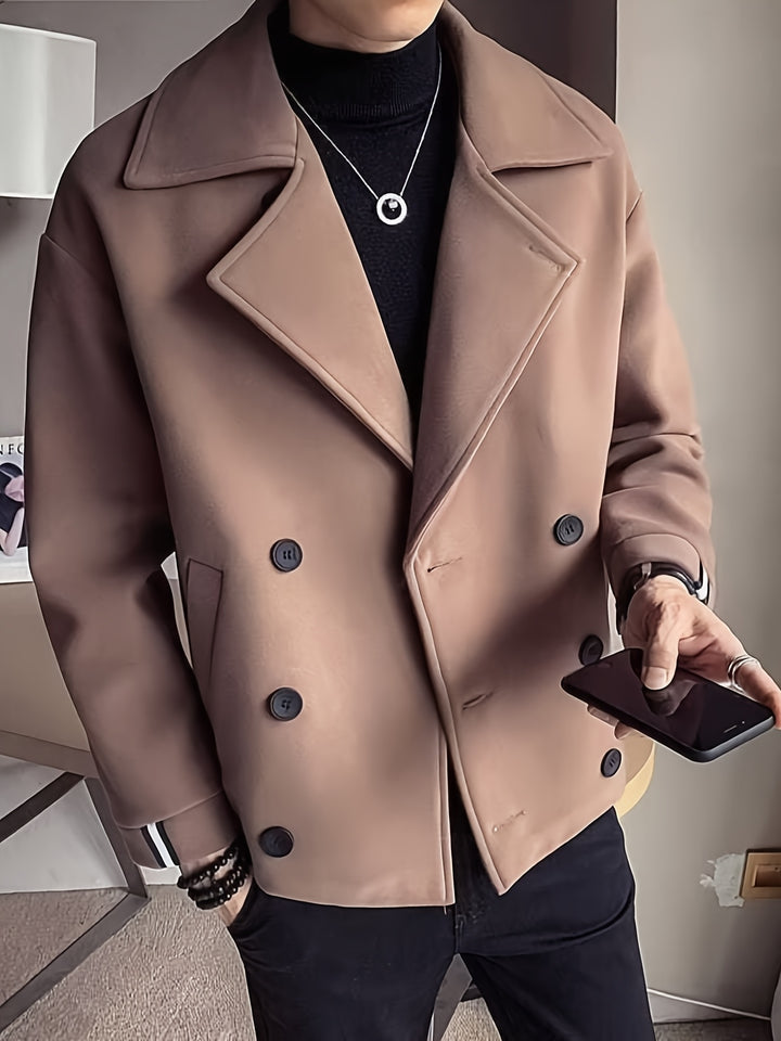 Gabriel | Korte Stijlvolle Trenchcoat met Dubbele Rijen Knoopsluiting