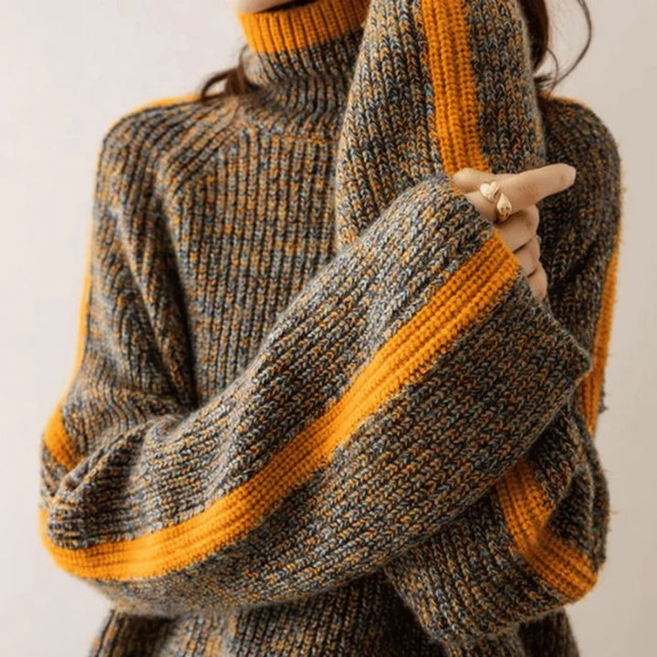 Tove Dames Oversized Trui met Lange Mouwen en Col