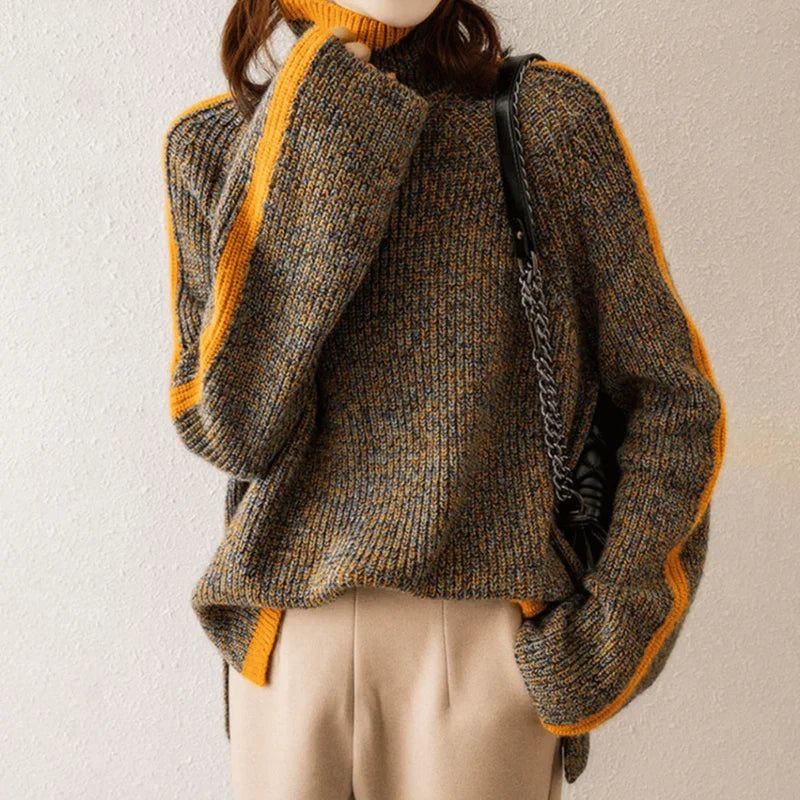 Tove Dames Oversized Trui met Lange Mouwen en Col