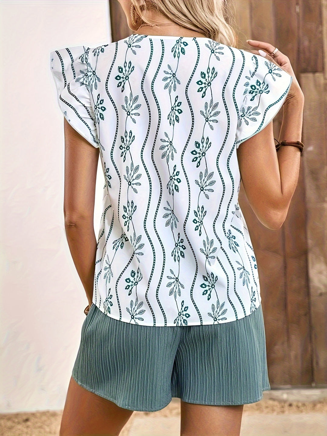 Vina | Zomer Set met Bloemenprint en Geklede Shorts
