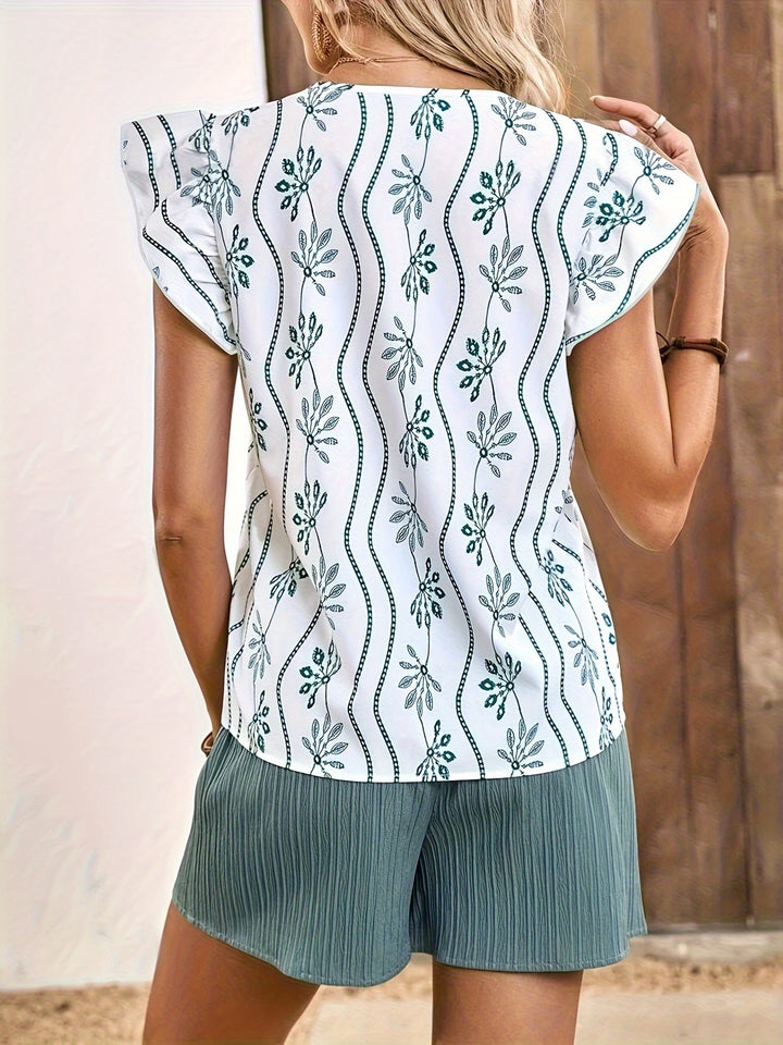 Vina | Zomer Set met Bloemenprint en Geklede Shorts