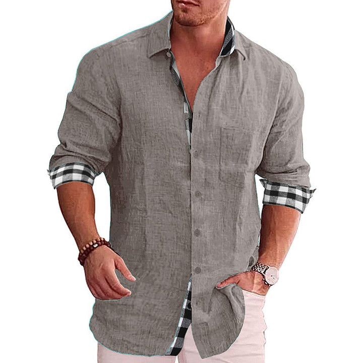Heren Overhemd – Slim Fit – Lange Mouw – Natuurlijke Stoffen – Geruit Detail