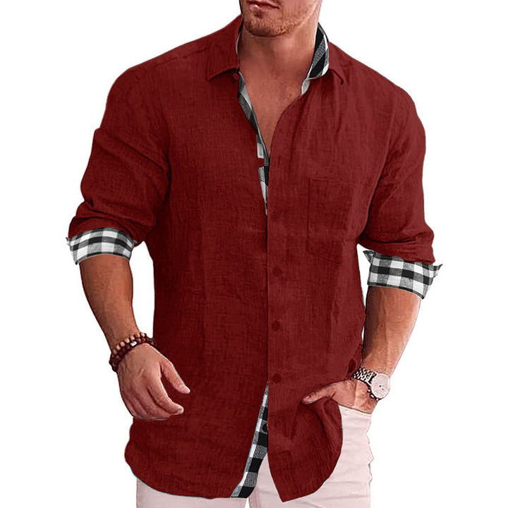 Heren Overhemd – Slim Fit – Lange Mouw – Natuurlijke Stoffen – Geruit Detail